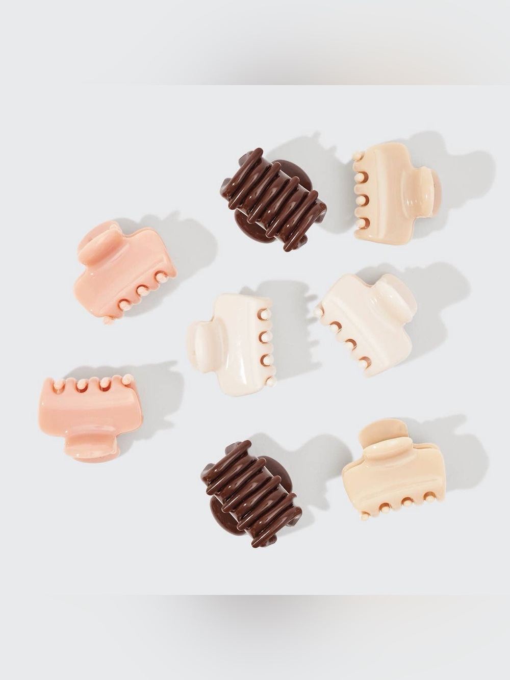 Rosewood Recycled Plastic Mini Cloud Claw Clips 8pc Set